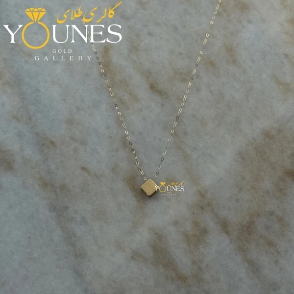 گردنبند لوزی مات مینیمال طلا